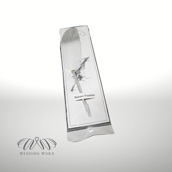 Feather pen in its packaging