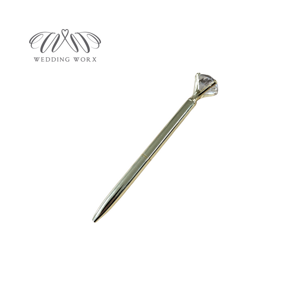 Gold, (yellow gold) crystal topped pen. add a touch of bling to your stationery collection!