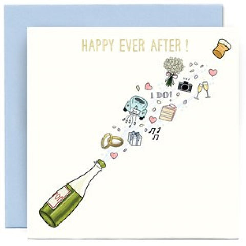 Cream card with gold foiling, Happy ever after card