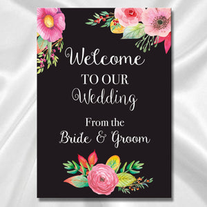 Wedding Welcome Sign - Black