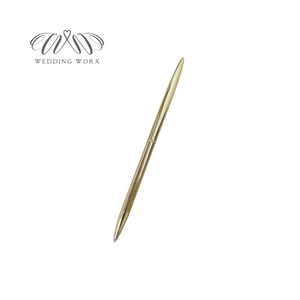 Gold pen, black ink. Ideal for adding a touch of style to your wedding guestbook. Available at weddingworx.ie