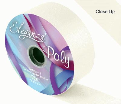 Ivory Poly Ribbon, 50mm wide, 91m per roll perfect for decorating party venues, gifts and using as wedding car ribbon
