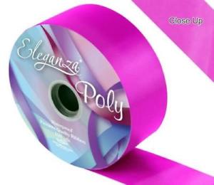 Fushia Poly Ribbon, 50mm wide, 91m per roll perfect for decorating party venues, gifts and using as wedding car ribbon
