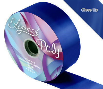 Navy Blue Poly Ribbon, 50mm wide, 91m per roll perfect for decorating party venues, gifts and using as wedding car ribbon