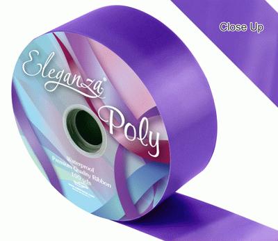 Purple Poly Ribbon, 50mm wide, 91m per roll perfect for decorating party venues, gifts and using as wedding car ribbon