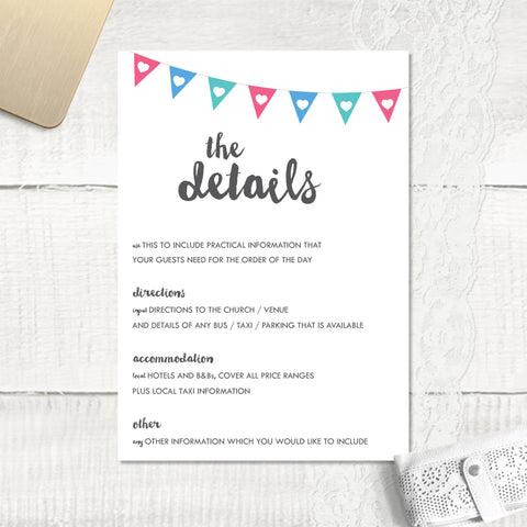 Bunting - Guest Information Card