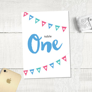 Bunting - Table Numbers