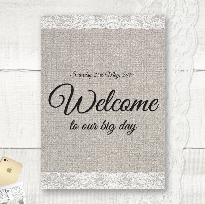 Welcome Wedding Sign, Personalised wedding signs