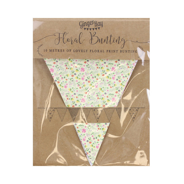 Lovely pastel floral pattern print paper bunting, 10m per pack
