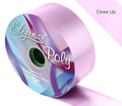 Light Pink Poly Ribbon, 50mm wide, 91m per roll perfect for decorating party venues, gifts and using as wedding car ribbon