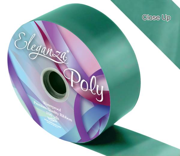 Emerald Green 50mm Poly Ribbon, Ideal for decorating wedding cars, pew-ends, Wreath-making and much more