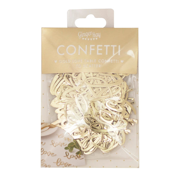 Gold Foiled "Love" Table Confetti, How our confetti is packaged.