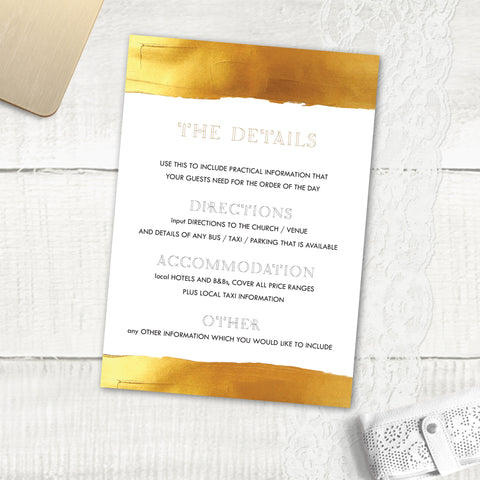 Gold Band - Guest Information Card