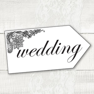 Simple Lace - Wedding Pointer Sign
