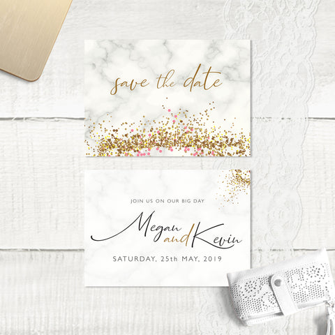 Marble Glitter - Save the Date