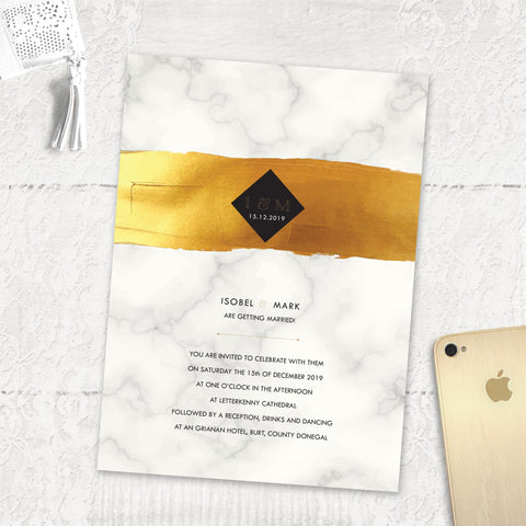 Gold Band Marble - Main Invite