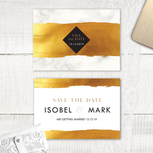 Gold Band Marble - Save the Date