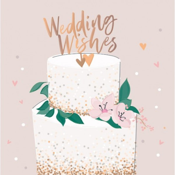 cream card with beautiful gold and silver foiling, Wedding wishes card