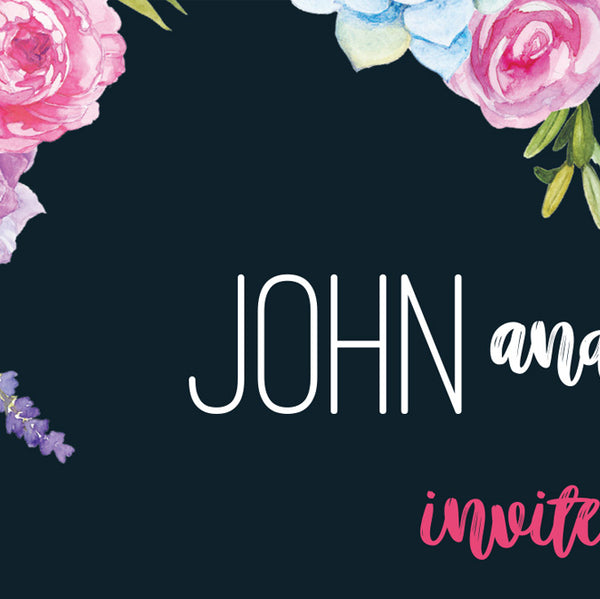 Navy Fab Floral - Main Invite