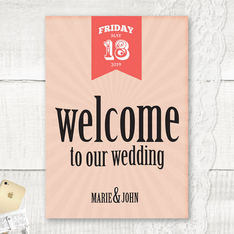 Red Vintage - Wedding Welcome Sign