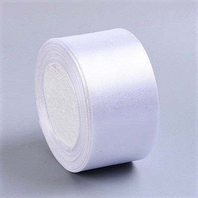 White satin Ribbon 50mm x 25yards or 22.86m. Use it for Crafiting, Wedding Decor and Wedding Car Ribbon