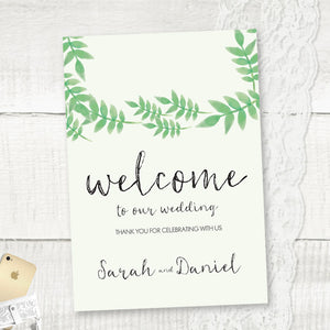 Spring Leaves - Wedding Welcome Sign