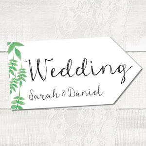 Spring Leaves - Wedding Pointer Sign