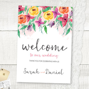 Summer Florals - Wedding Welcome Sign