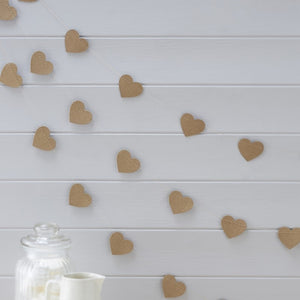 Heart Shaped Kraft Bunting - for any event