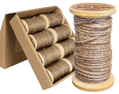 Eleganza Jute rope on wooden spool. 2mm thick and 15m per spool.