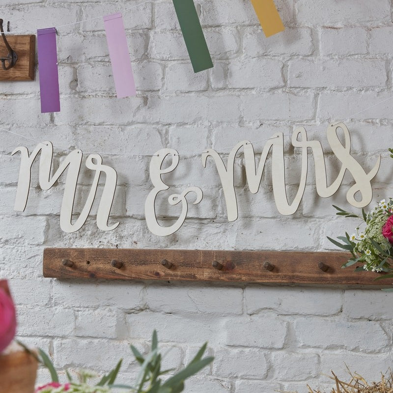 Mr & Mrs Wooden Bunting wedding decorations Ireland