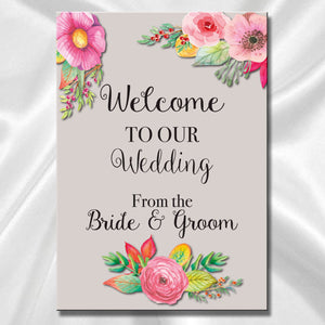 Wedding Welcome Sign - Grey